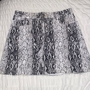 Fashion Nova Snakeskin printed denim mini skirt